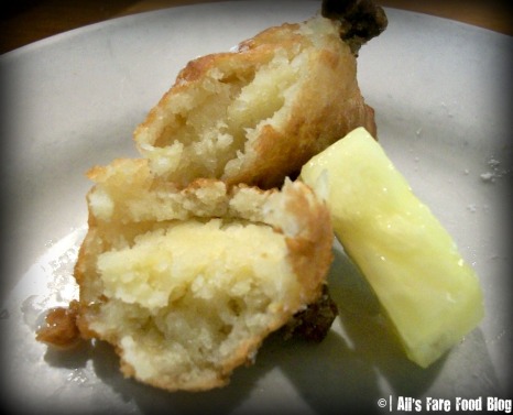 Inside pineapple fritters at Sugar Mags